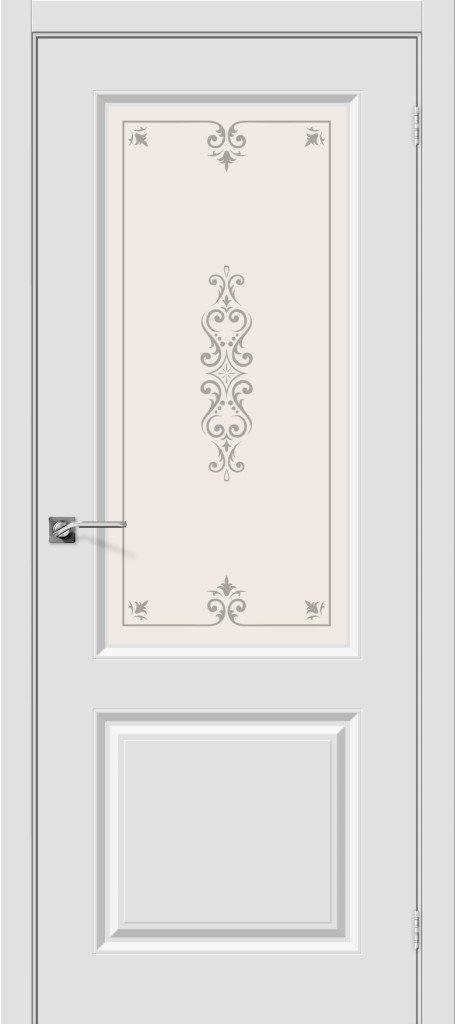 Фото двери ламинированная Межкомнатная дверь Скинни-13 П-23 (Белый) Ламинированные двери  Bravo 105-0579 в Белгороде